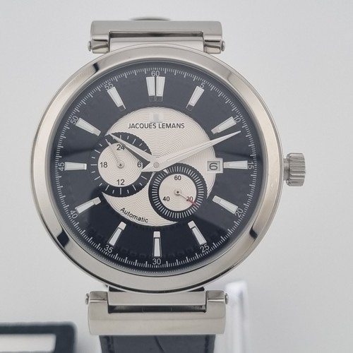 Jacques lemans black leather - black,